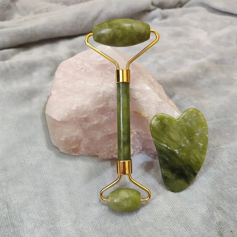 Natural Jade Roller & Gua Sha Stone